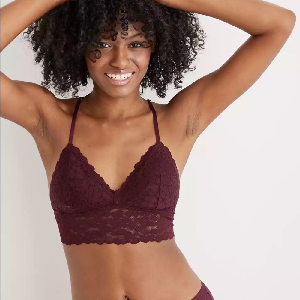 Aerie Animal Lace Padded Strappy Bralette